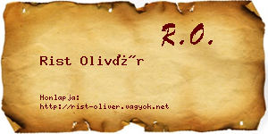 Rist Olivér névjegykártya